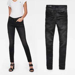 G-Star Raw 3301 High Waist Skinny Jeans in black, size 28x34